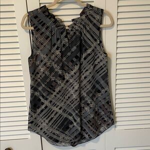 CAbi Gray Graph Trellis Women's Top